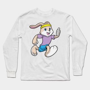 Rabbit at Jogging with Headband Long Sleeve T-Shirt